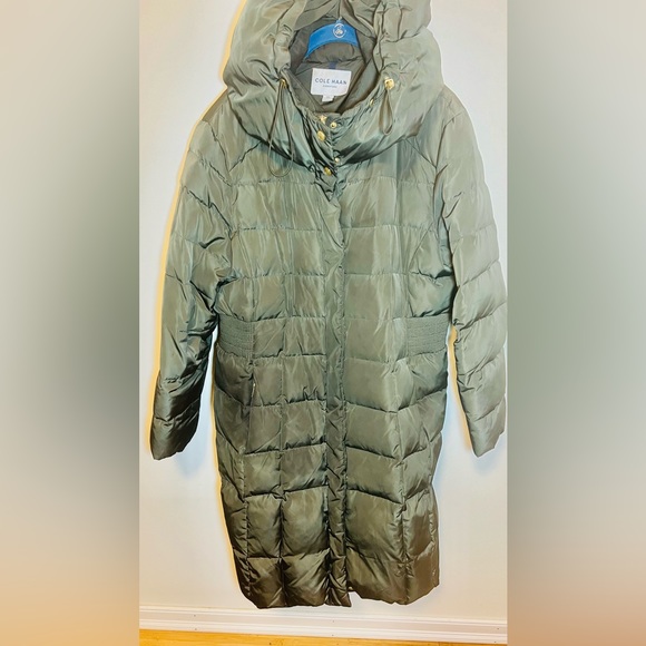 Cole Haan Jackets & Blazers - Cole Haan Signature Down Filled Quilted Puffer Coat Longline Olive Green Plus 2X